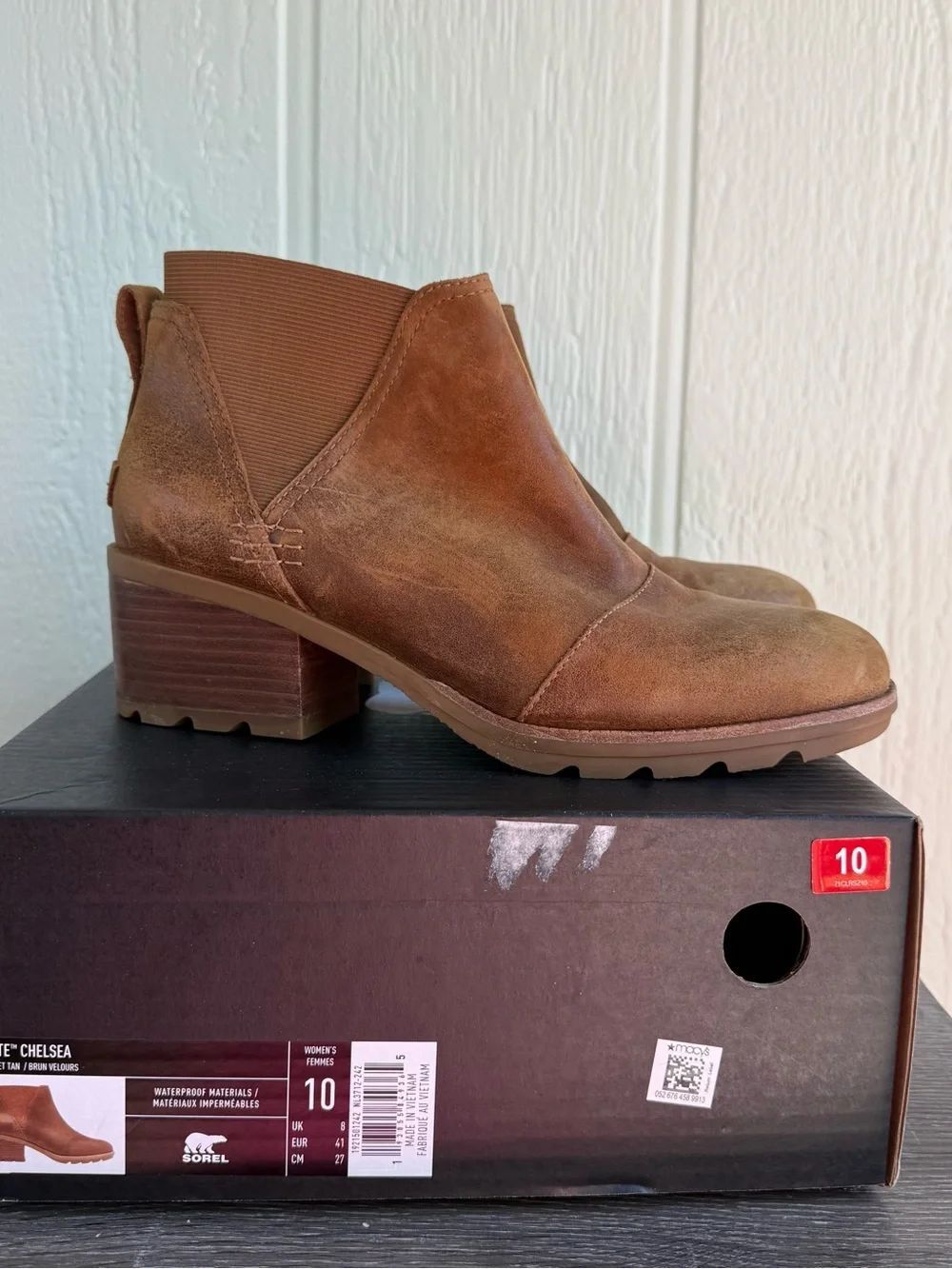 Sorel Tan Suede Chelsea Ankle Booties
